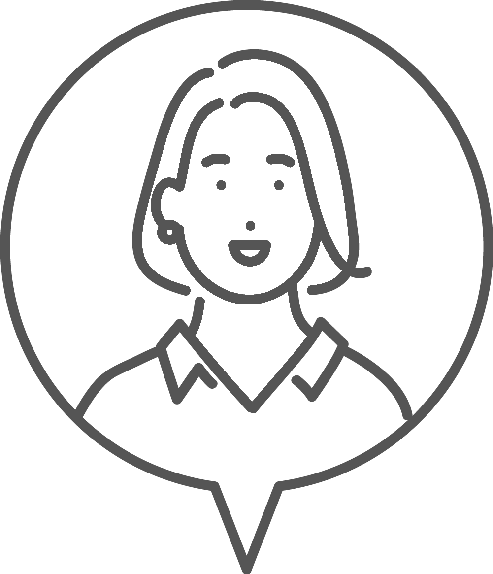 吹き出しの中の女性講師イラスト