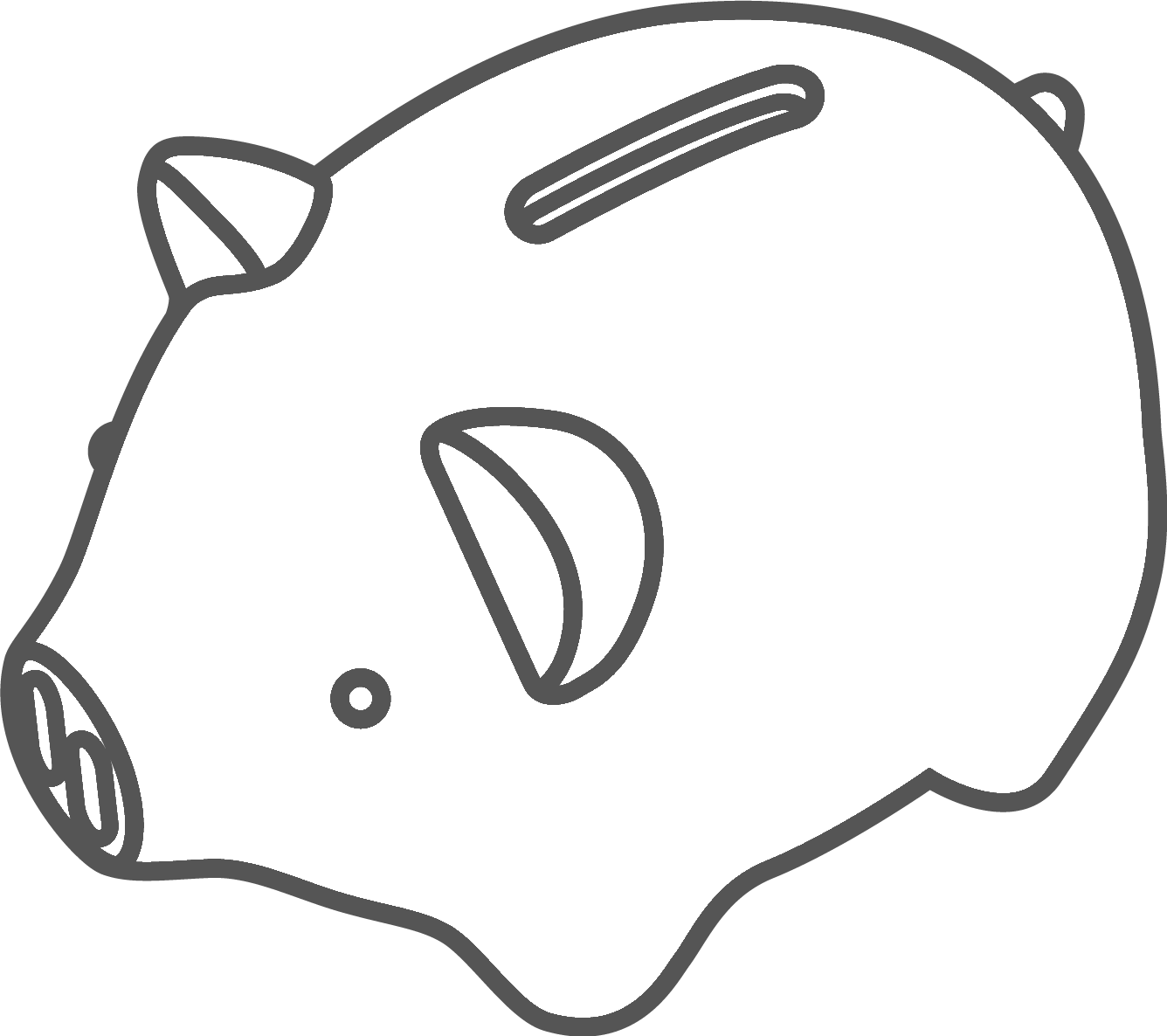 ブタの貯金箱のイラスト